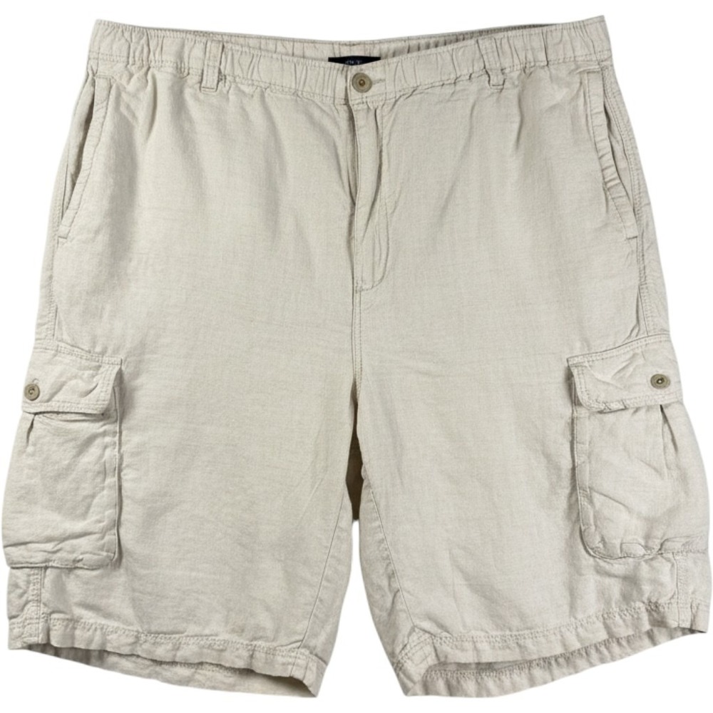 Tommy Bahama Relaxed Fit 100% Linen Cargo Short Elastic Waist Drawstring Men XXL